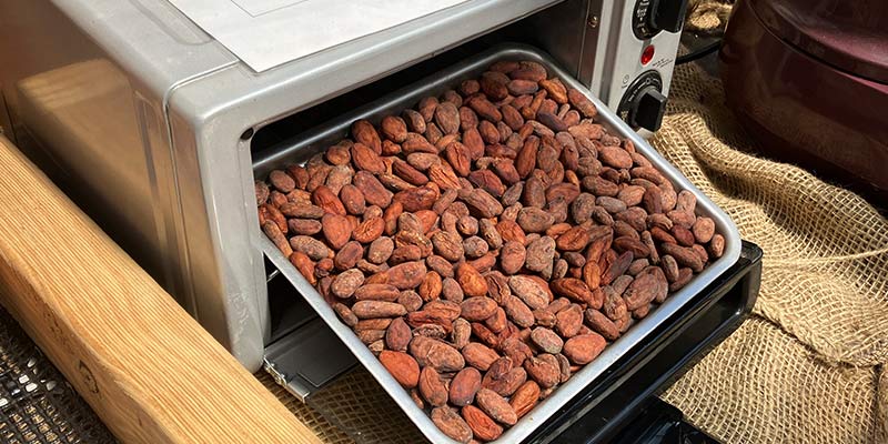 how to roast cacao beans at home
