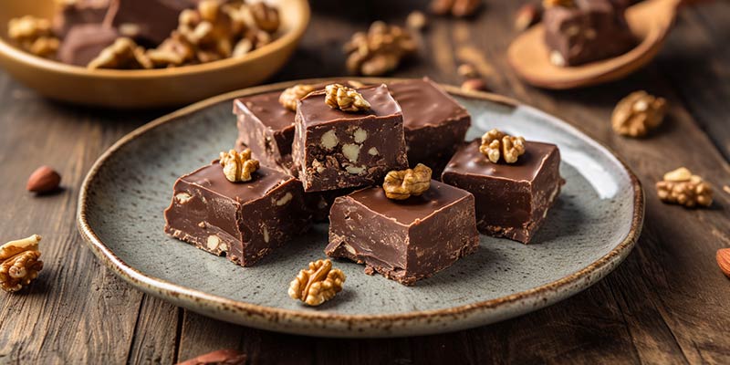 Chocolate fudge with walnuts recipe